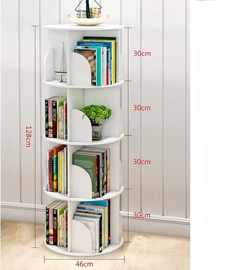 Amazon 2 層 本棚 Diy 360 回転 ブックシェルフ 簡単 学生 ランディングラック 用 本 写真 鉢植え 単純な分解 ホワイト F 46x128cm 18 1x50 4inch 本棚 オンライン通販