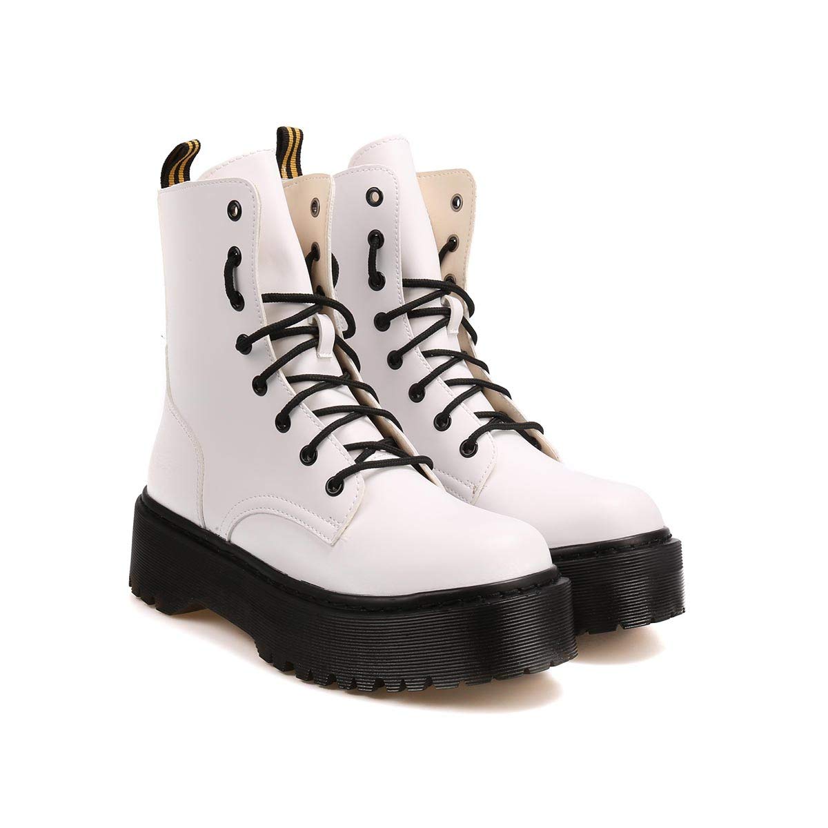 Scarpe e borse Suola Platform cm 5 Fodera in Tessuto Sottopiede in Ecopelle FASHION  BELLA Stivaletti Anfibi Platform Stringati urban-earth.co.uk