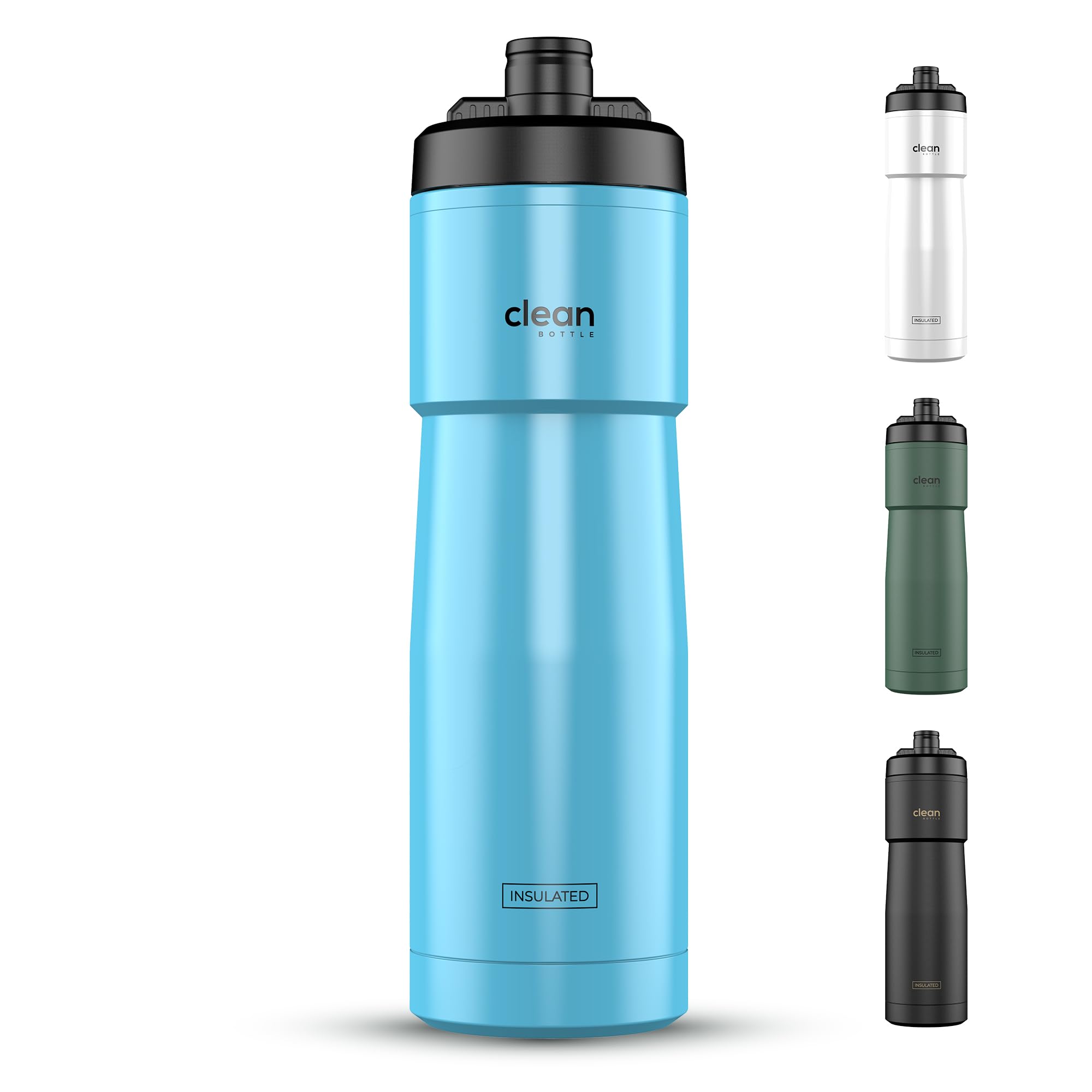 Bike Water Bottles | Insulated Bike Water Bottle | Easy Clean Nozzle, Easy Squeeze | Cycling Mountain Fitness Water Bottle | Gym Sport Bottle | Sport 23 Oz | Aqua, 23 Oz
