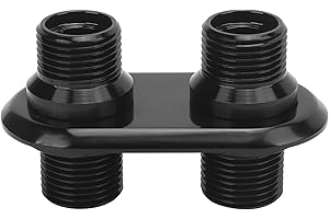 Qiilu A/C Bulkhead, A/C Bulkhead, Car 2 Port Air Conditioning Bulkhead,Universal Heater Bulkhead Interface Modification Ac Hose Port(Black)