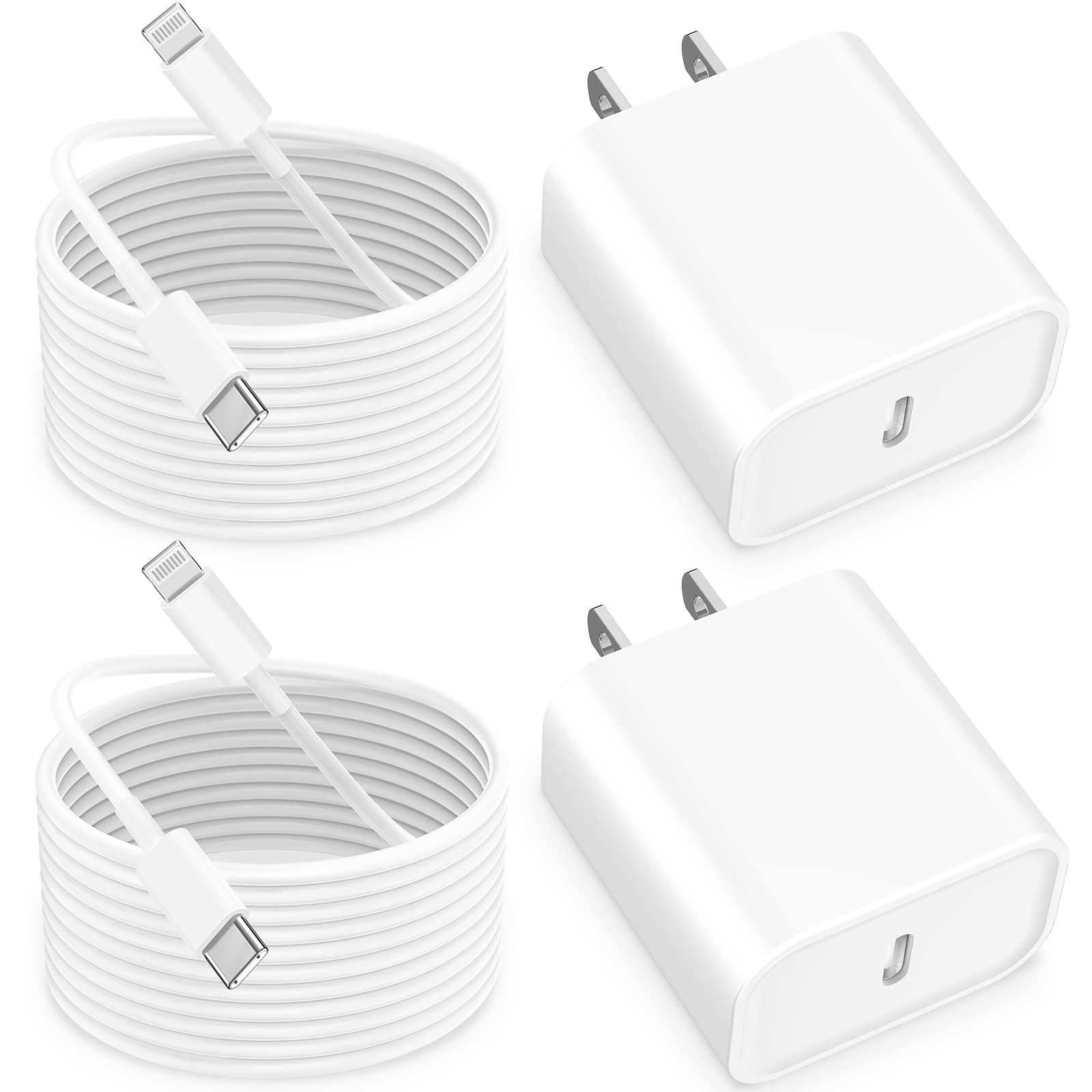 Photo 1 of ?MFi Certified?iPhone 14 Fast Charger, Linocell 2Pack 20W PD USB-C Power Type-C Wall Charger Adapter with 6FT Type-C to Lightning Cable Compatible for iPhone 14 13 12 11 Pro Max XS XR Mini X 8 SE iPad