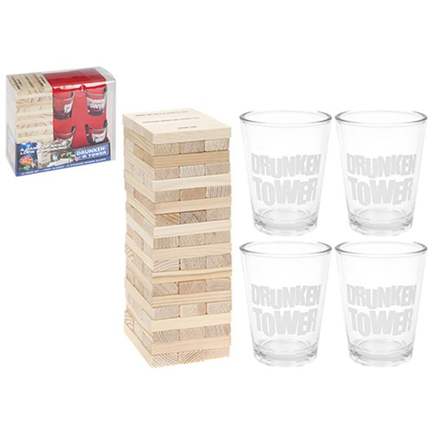 PMS Ultimate 18+ Party Essential Multicolor Drunken Tower Drinking Game (1 Set) - Perfect for Adult Parties, Icebreaker & Conversation Starter