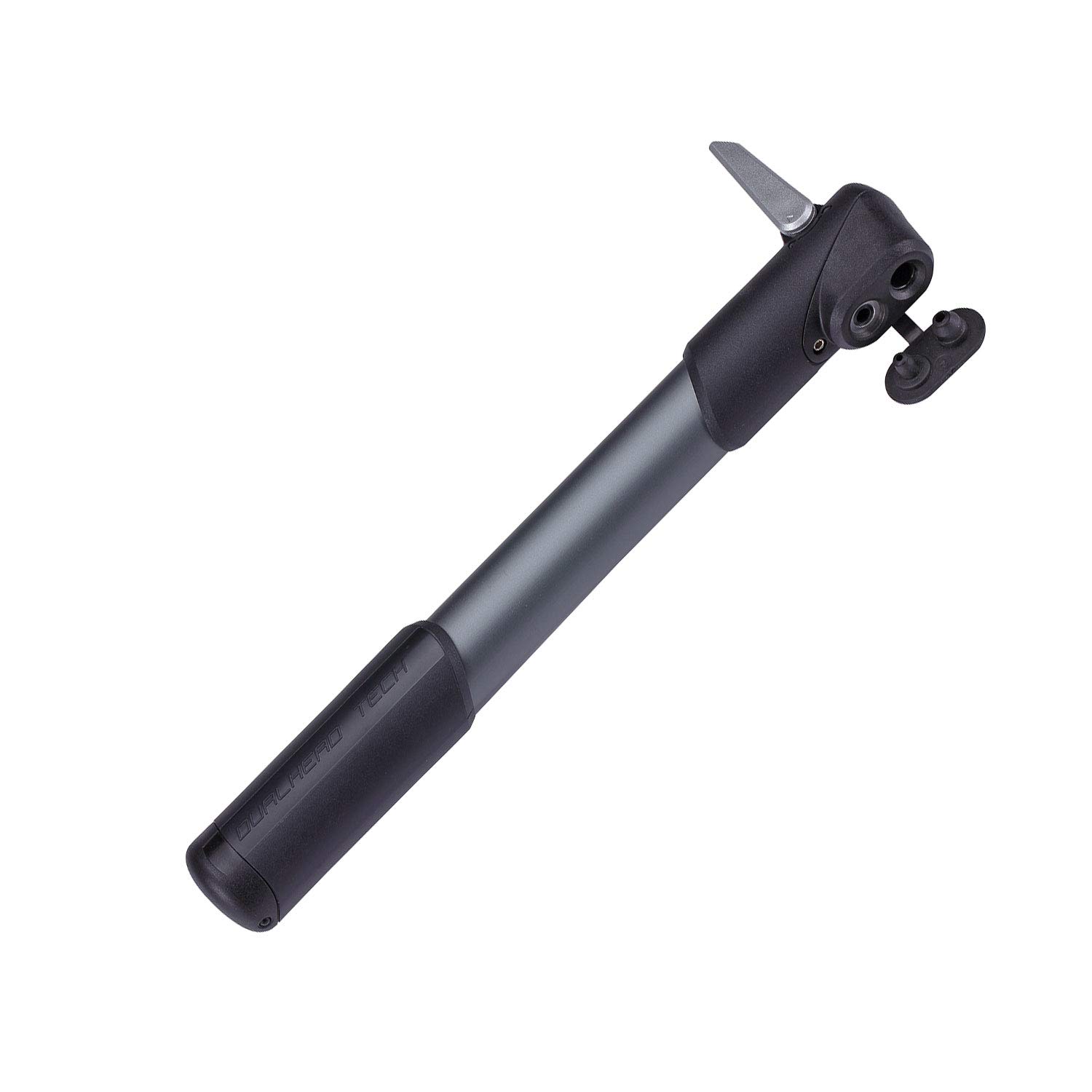BBB Cycling WindRush S Bike Pump | Minipump | Hand Pump with DualHead 3.0 Universal for Presta Dunlop and Schrader | BMP-55 | Grey