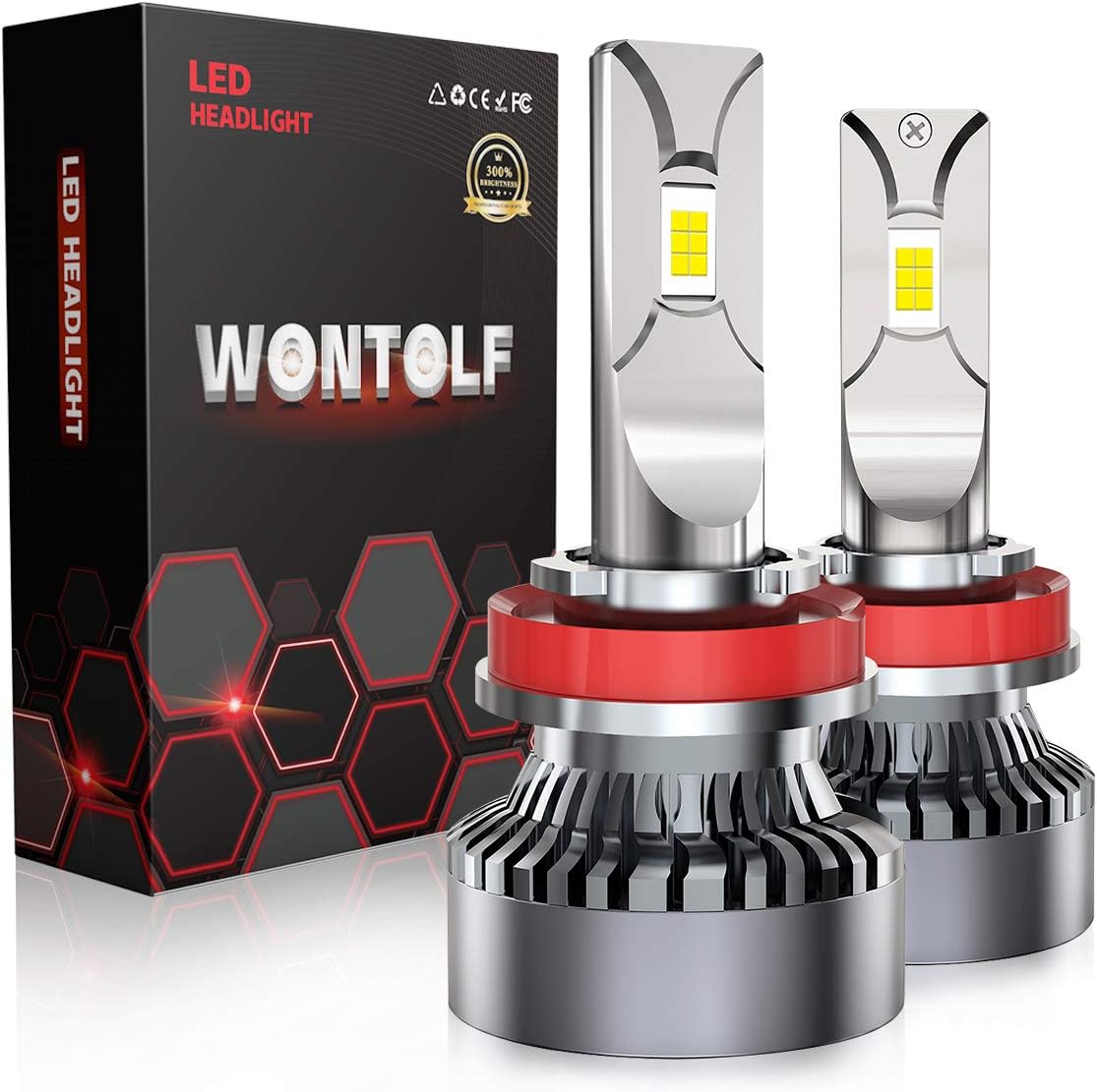 Wontolf H11 LED Headlight Bulb High Power 120W 20000LM Super Bright H8 H9 LED CSP Chips Conversion Kit Adjustable Beam