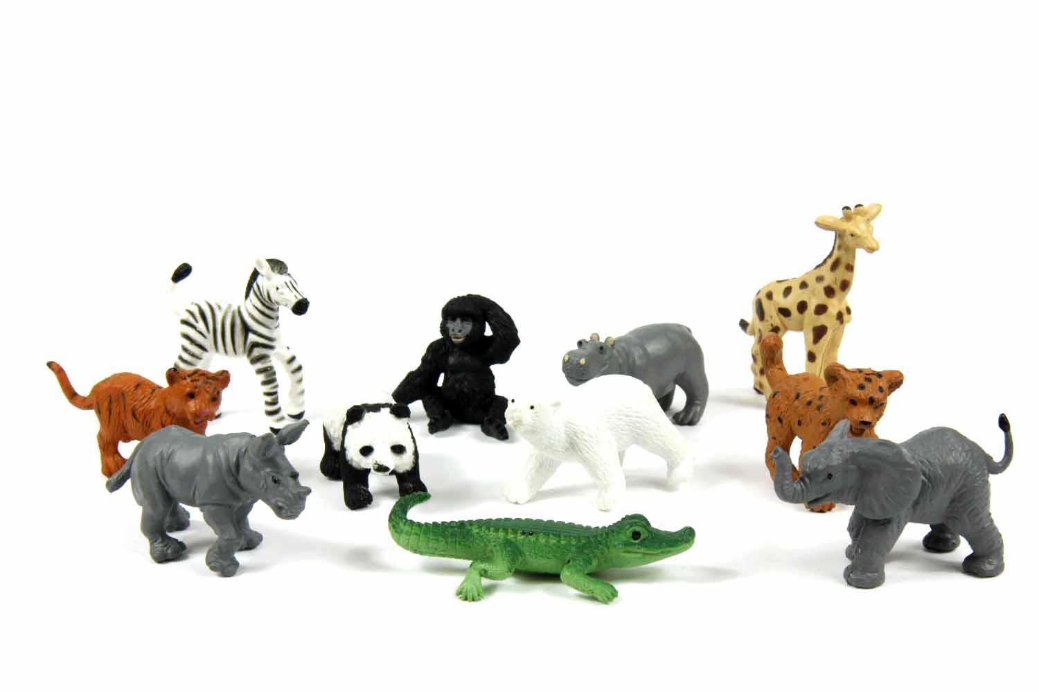 Miniblings 10X Zoo Wildlife Wild Animal Babies Children Figure Figures Toy