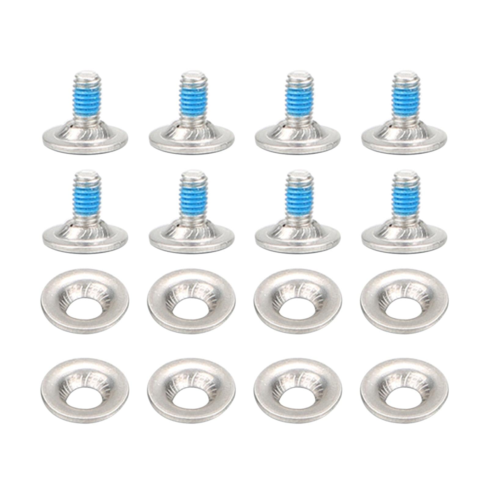 8 Set Snowboard Binding Screws, Stainless Steel Binding Screw Washer Snowboard Screw Set Snowboard Binding Mounting Screws Fixed Ski Accessories