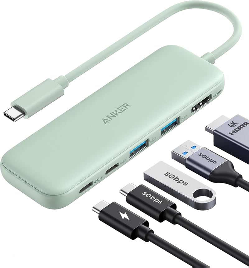 Anker USB C Hub 5-in-1 4K HDMI 85W PD-IN 2x USB-A 5Gbps MacBook Pro Air Dell