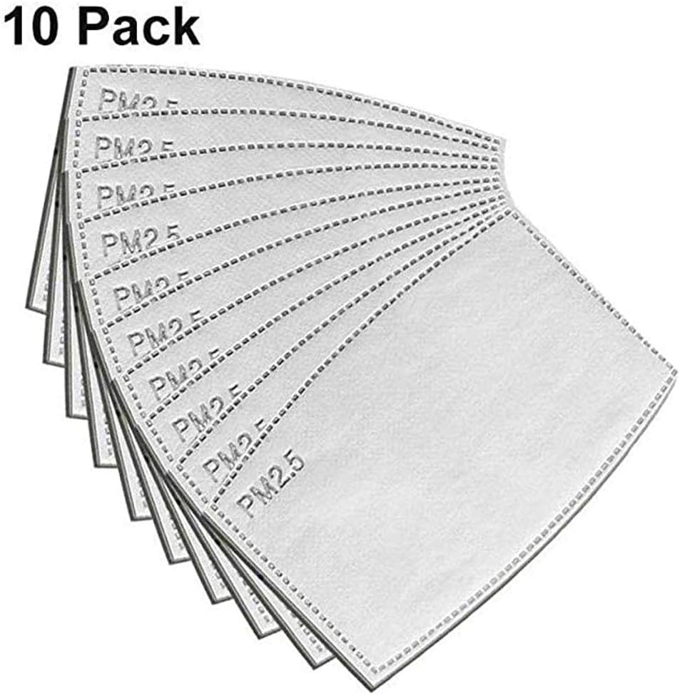 KZKR Activated Carbon Filter 10 PCS Replaceable Anti Haze Filter Paper for Mask