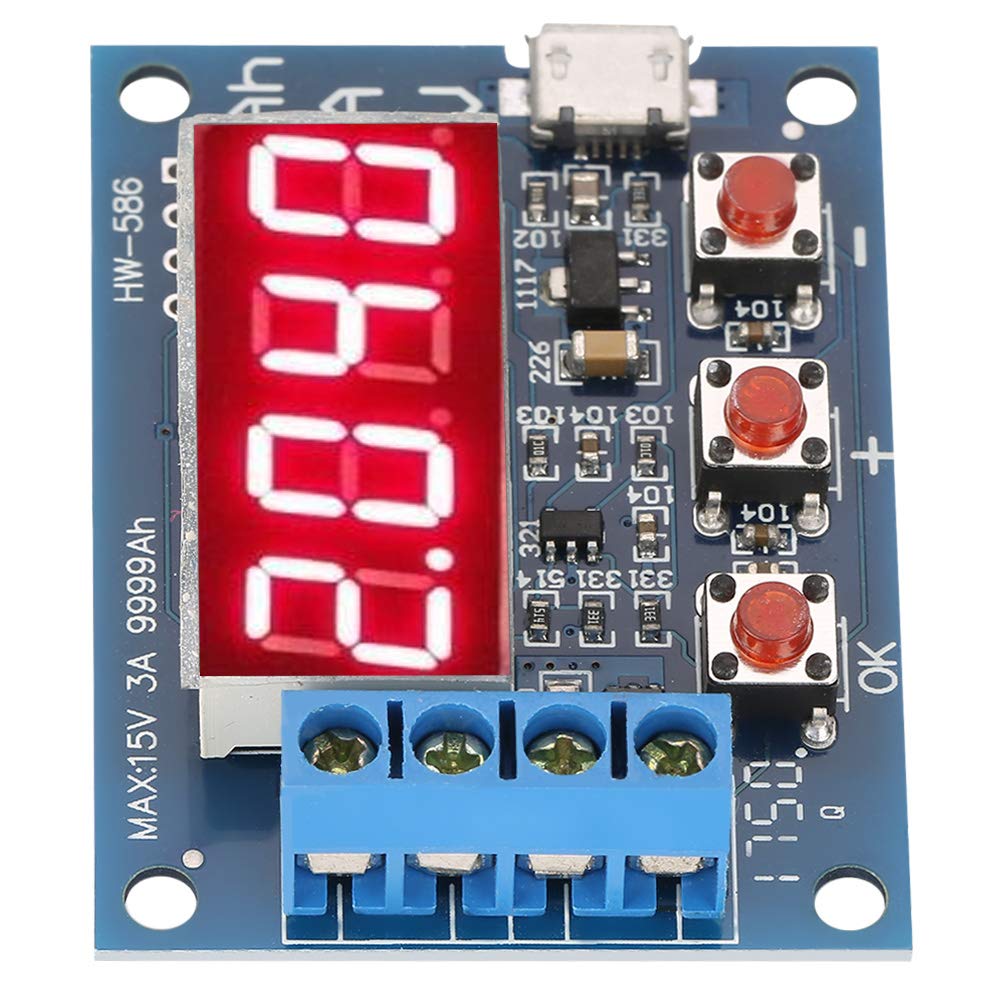 Battery Capacity Tester, 1.212V 18650 Liion LeadAcid Battery Capacity Meter Discharge Tester