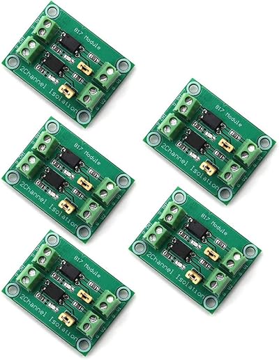 DollaTek 5Pcs 817 Optocoupler 2-Way Voltage Isolation Board Control Module