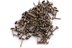 100PCS Upholstery Tacks Vintage Bronze Metal Tags Thumb Furniture Sofa Shoe Door Decorative Tack Stud(Smooth Diameter 6×14mm)