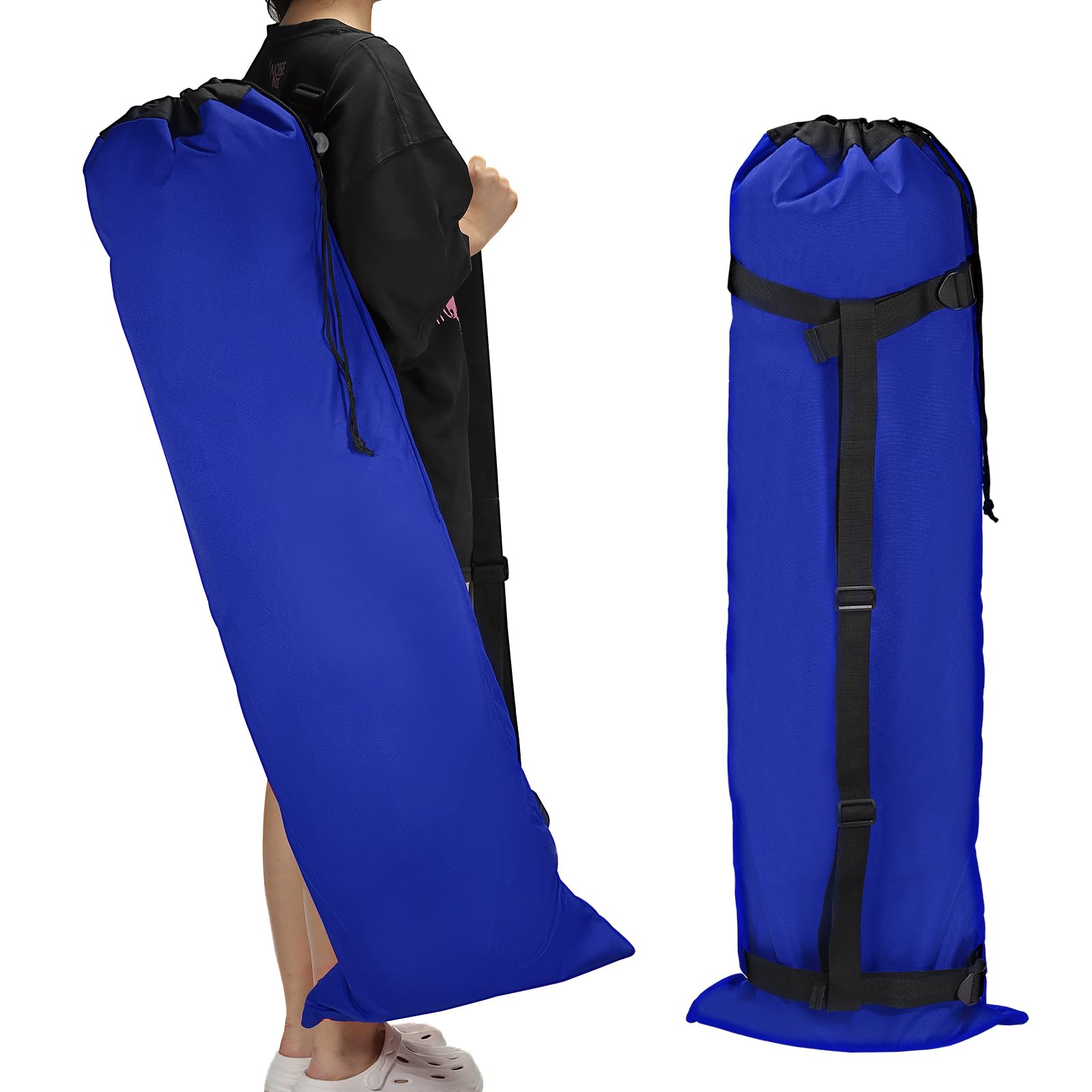 PATIKIL 47 Inch Camp Chair Replacement Bags, 2 Pack Heavy Folding Camping Chair Bag 900D Oxford Large Mouth Storage Bags with Shoulder Strap for Travel Camping, Blue