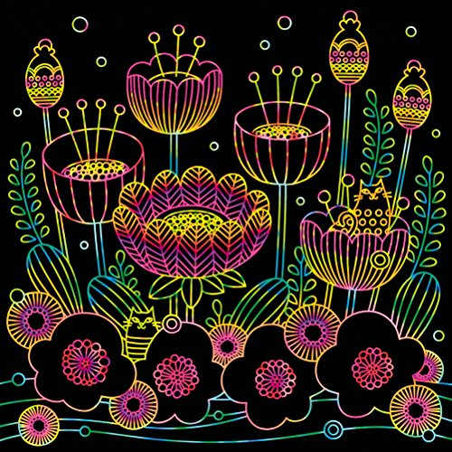 Healing scratch art for adults Healing forest animals (Japan import) 6sheets, scratch pen set