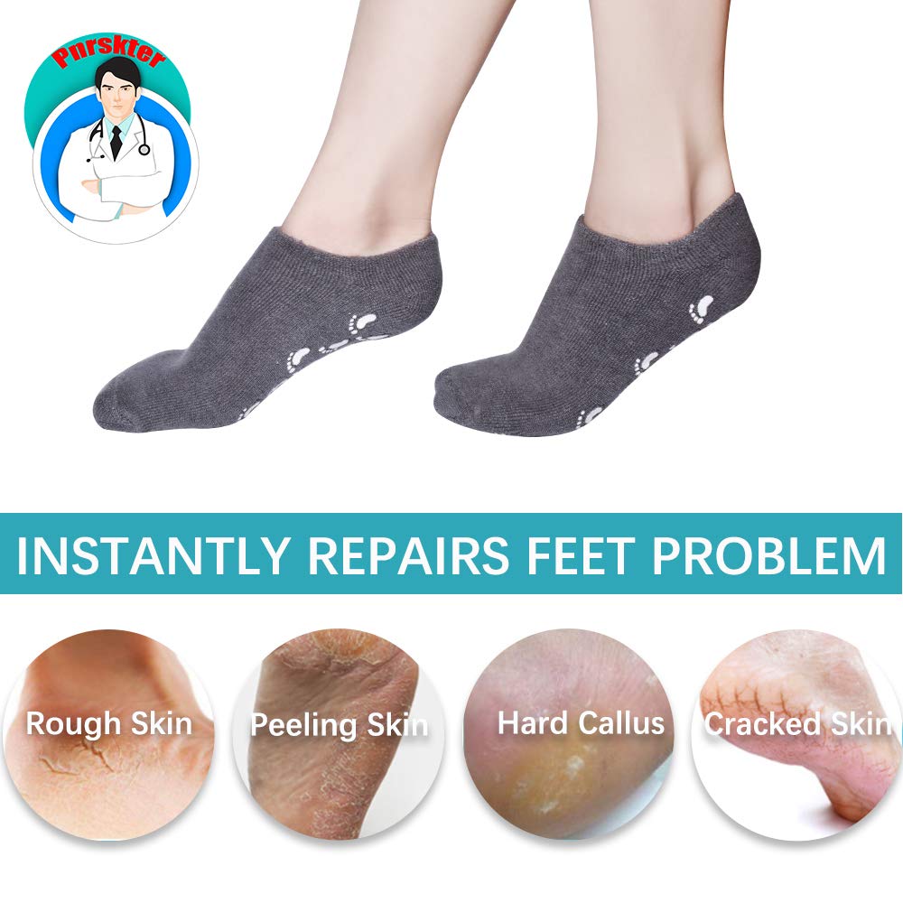 Moisturizing Socks and Gloves, Gel Socks Soft Moisturizing Socks, Gel Spa Socks For Repairing and Softening Dry Cracked Feet Skins, Gel Lining Infused with Essential Oils and Vitamins : Beauty