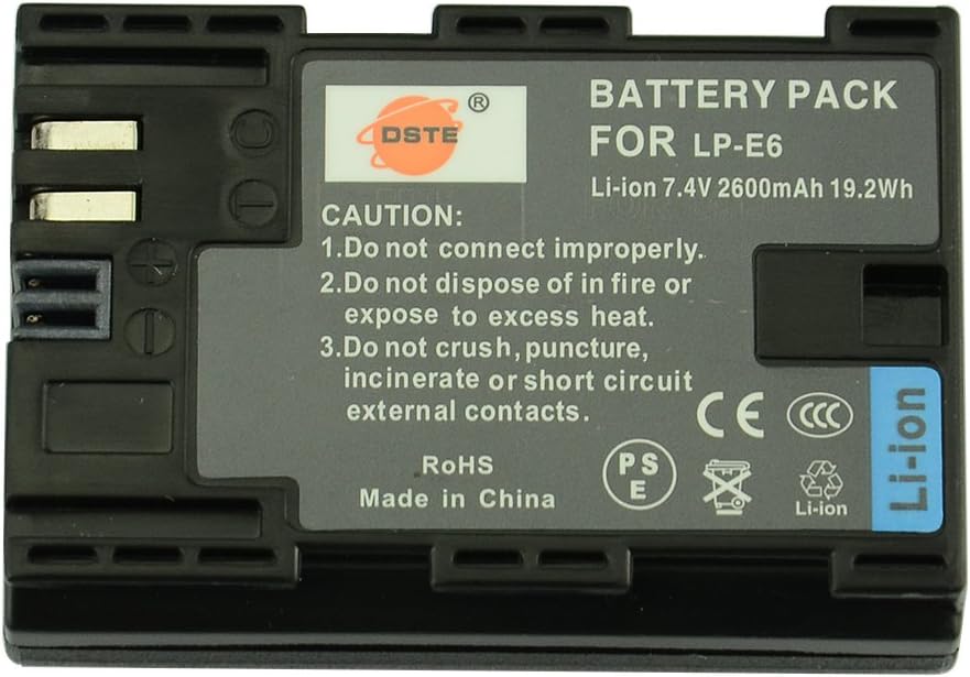 DSTE® LP-E6 Rechargerable Li-ion Battery for Canon EOS 5D Mark II, EOS 5D Mark III, EOS 6D, EOS 7D, EOS 60D, EOS 60Da, EOS 70D