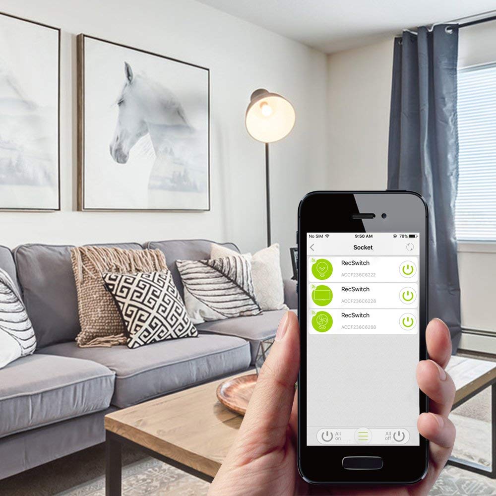 Ankuoo REC Lite White Wi-Fi Smart Plug with Push Notifications, Amazon Certified Compatible with Alexa, New Firmware with AP Mode, Guarantees Connection To Your Router, 2 Pack