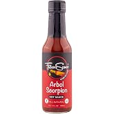 Arbol Scorpion Hot Sauce By Fresco Sauce, Fiery Hot Sauce With Flavors Of Scorpion Pepper, Arbol Pepper &amp; Galric, Made With All Natural Ingredients, 5 fl oz Bottle (1-Pack)