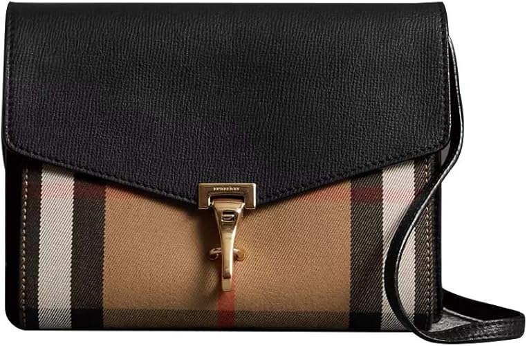 small leather and house check crossbody bag