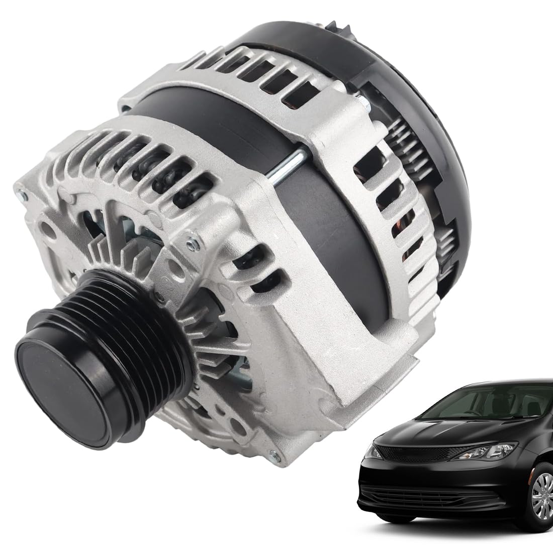 Photo 1 of 12V 220A Alternator and Charging System Generator FIT Chrysler Pacifica 2017-2020 Voyager 2020 Ram ProMaster 1500 2500 3500 2022-2023 FIT 3.6L 6-Groove OAD Pulley Replace 56029733AB 421000-7191