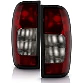 Compatible with Black Tinted 1998-2004 Nissan Frontier Tail Lights Brake Lamps 98-04 Left+Right Set