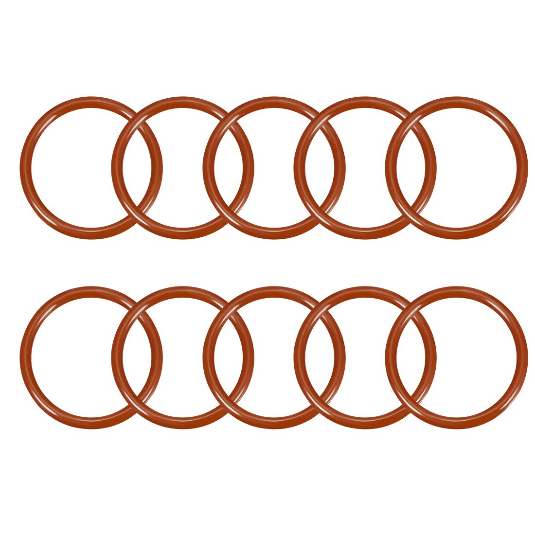 sourcingmap Silicone O-Ring, 35mm OD, 28.8mm ID, 3.1mm Width, VMQ Seal Rings Gasket, Red, Pack of 10