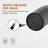 GRIFEMA G4008B Black Kitchen Tap 360° Spout Hot Cold Mixer Stainless Steel 3/8 view 6