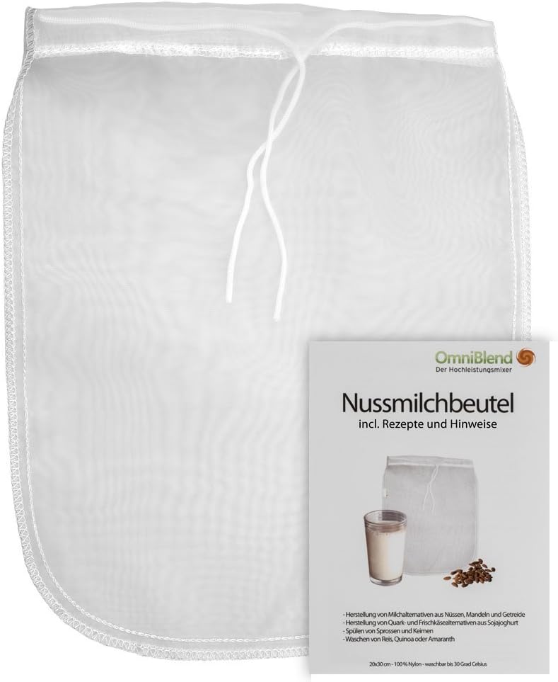 Nut milk bag/cloth for making vegan dairy alternatives with many other applications, 100% Nylon