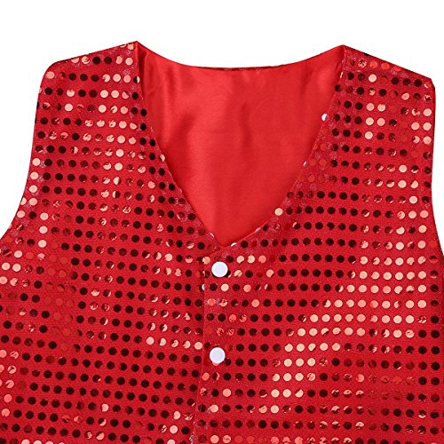 moily Kids Boys Girls Sequins Vest Waistcoat Hip Hop Jazz Latin