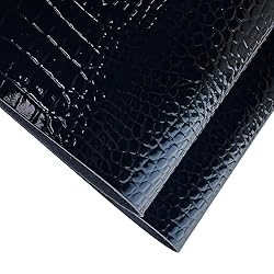 HYANG Black Glossy Embossed Crocodile Texture PU