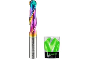 SHARPRO 1/4 Ball Nose CNC Router Bits 1/4 Inch Shank, Carbide Ballnose Up Cut Router Bit with Coated, End Mill for Wood, Aluminum, Engraving