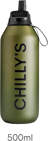 Chillys Series 2 Flip 500ml Moss Ombre Stainless Steel Bottle with Loop view 2