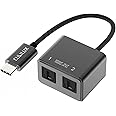 Cubilux USB C to Dual SPDIF Adapter [192KHz/24bit DAC] for MacBook Mac iMac, Laptop, Computer, PC, Type C to Double TOSLINK Optical Audio Splitter