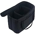 BOMKEE Camera Inserts Lens Padded Insert Liner DSLR SLR Protective Bag Camera Cube Roomy Case Waterproof Foldable pouch for Camera Lens Accessories Sony Canon Nikon Olympus (Black)