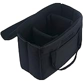 BOMKEE Camera Inserts Lens Padded Insert Liner DSLR SLR Protective Bag Camera Cube Roomy Case Waterproof Foldable pouch for Camera Lens Accessories Sony Canon Nikon Olympus (Black)