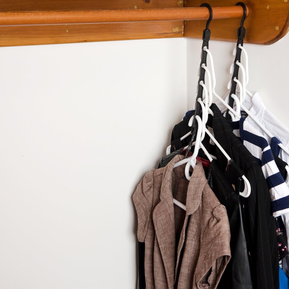 Evelots Cascading Space Saving Hangers, Closet Clothes Organizer,Black