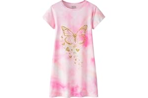 CYCHELRY Teen Girls Nightgowns-Loose Short Sleeve Sleepwear Cute Bear Nightdress Tween Pajamas Size 8-16