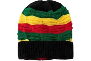 Unisex Jamaica Reggae Cap Knitting Rasta Beanie Hat Colourful Beanie Hat Multi-Colour Baggie Beanie Skullies Gorro Rasta Cap