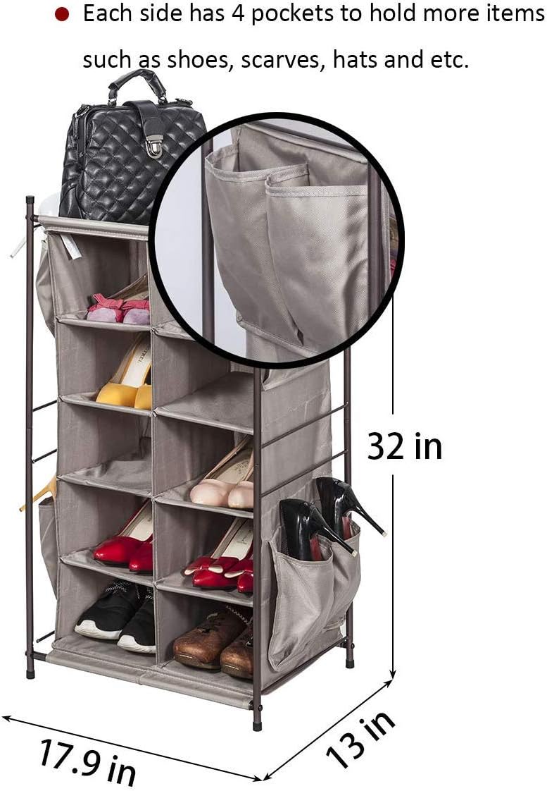 cube shoe storage on Front Door Entryway Storage Maniac 5 Tier 10 Compartment Shoe Cubby Rack Organizer Free Standing Shoe Cube For Closet Brown Clothing Closet Storage Storage Organization Botani Com Au