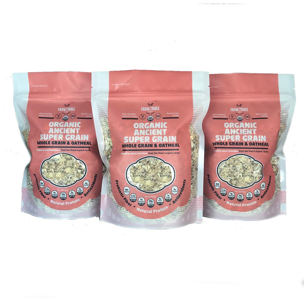Farm to Table Foods Organic Ancient Super Grain Whole Grain & Oatmeal - 3 - 14 oz. bags