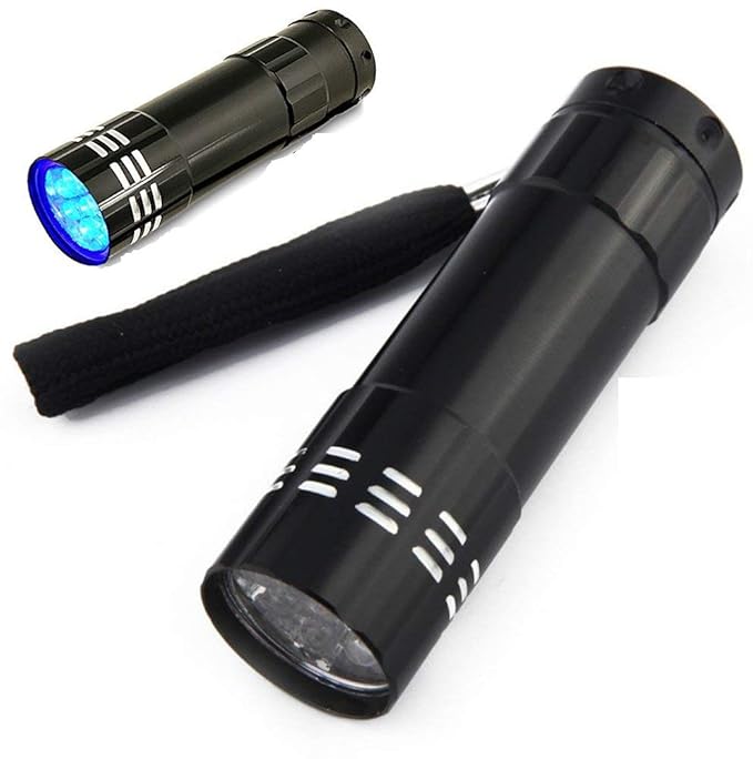 THINK3 Mini 9 LED UV Torch for Detection of Leaks, Pet Strains and Marks, Fake Currency (Black)