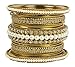 MUCH-MORE Ethnic Traditional Indian Bollywood Style Antique Gold Plated Polki Bangle Jewelry For Women (44, 2.8)