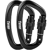 Climbing Locking Carabiner Clip Rappelling - Thorn 25KN Heavy Duty Large Screwgate Carabiners Clips for Rock Climbing,Mountaineer,Hammock,Camping,Gym