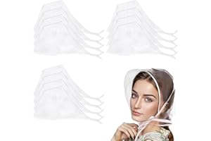 12 Pieces Rain Bonnet with Visor Clear Waterproof Plastic Rain Hat Vintage Rainproof Cap Rain Scarf Plastic Hats for Women La