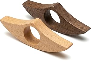 2 Pack Wooden Book Page Holder, Thumb Book Holder for Reading - Handmade Natural Wood Bookmark Clips, Reading Accessories Gif