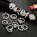 KAMRESH 16 Pcs Vintage Womens Knuckle Rings for Girls Stackable Midi Joint Finger Ring Set Hollow Carved Flowers