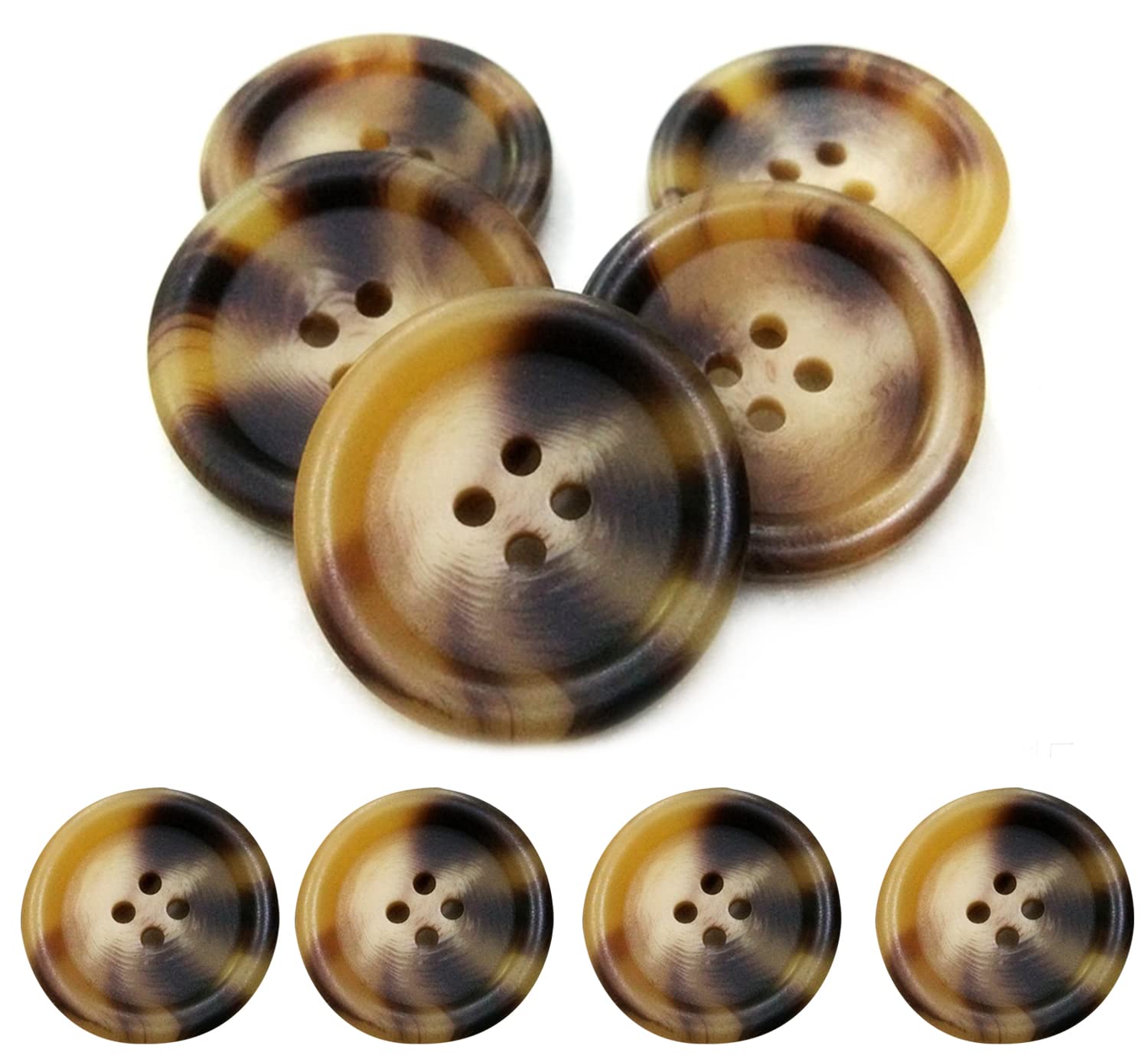 10 Pieces Resin Buttons Coat Buttons Suit Crafting Sewing Pattern Bulks 4 Holes