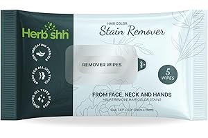 Herbishh Hair Color Stain Remover Wipes – Gentle Formula for Dye Cleanup – Easy Clean Travel Pack With 5 Skin-Friendly Wipes (Pack of 1)