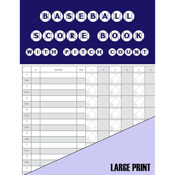 Baseball Scorebook - With Pitch Count: A Large Print Score Keeping Book  With Lineup And Pitch Counting Sheets: Locker, Logbooks: 9798543120149:  Amazon.com: Books