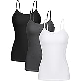 beautyin Cotton Camisole Tops for Women Shelf Bra Adjustable Spaghetti Strap Tank Top Basic Cami Undershirt