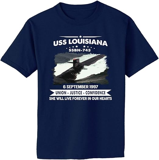 Amazon.com: USS Louisiana SSBN 743 T-Shirt, Navy Veteran Mens Gift Idea